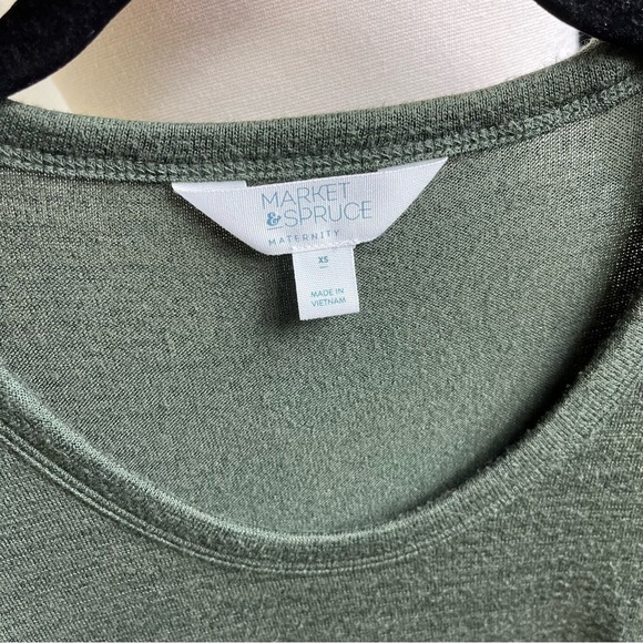 Stitch Fix Market Spruce Maternity Elbow Patch Top Long Sleeve Dark Green XS - Picture 6 of 6
